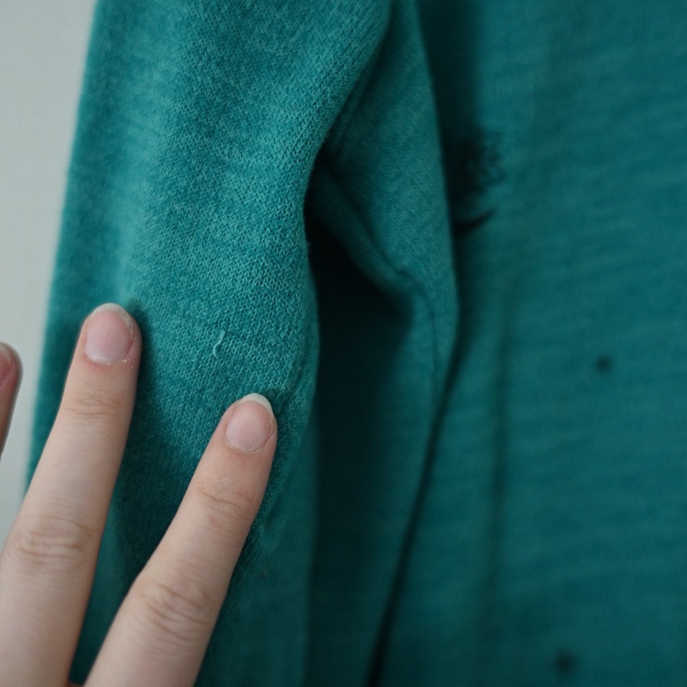 Disney Teal Cardigan with Aladdin & Jasmine Print - Open Sweater Size Small - Picture 10 of 10